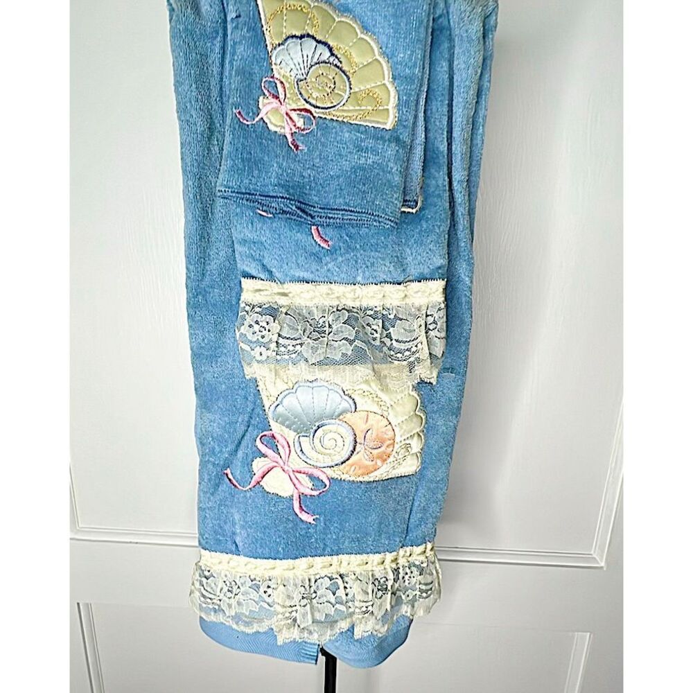 Grand Prix Country Blue 3 Piece Towel Set Sea Shells, Fan Nwot